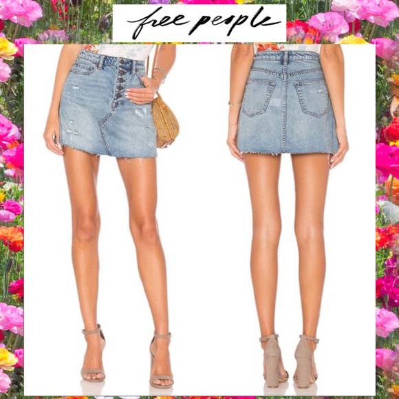 Free People Dresses & Skirts - ✨⚜️HP✨⚜️ Free People Breezy Denim Mini Skirt NWT